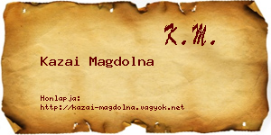 Kazai Magdolna névjegykártya